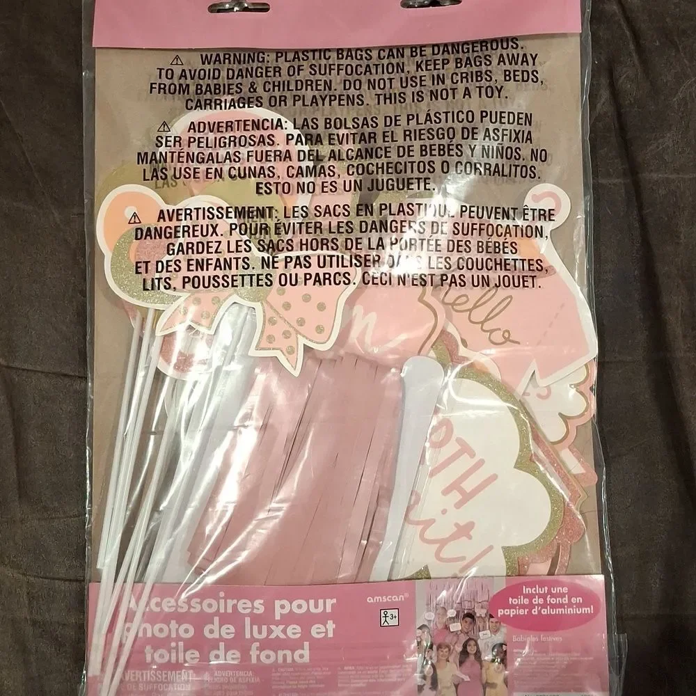 Baby Girl Baby Shower Backdrop & String Decorations